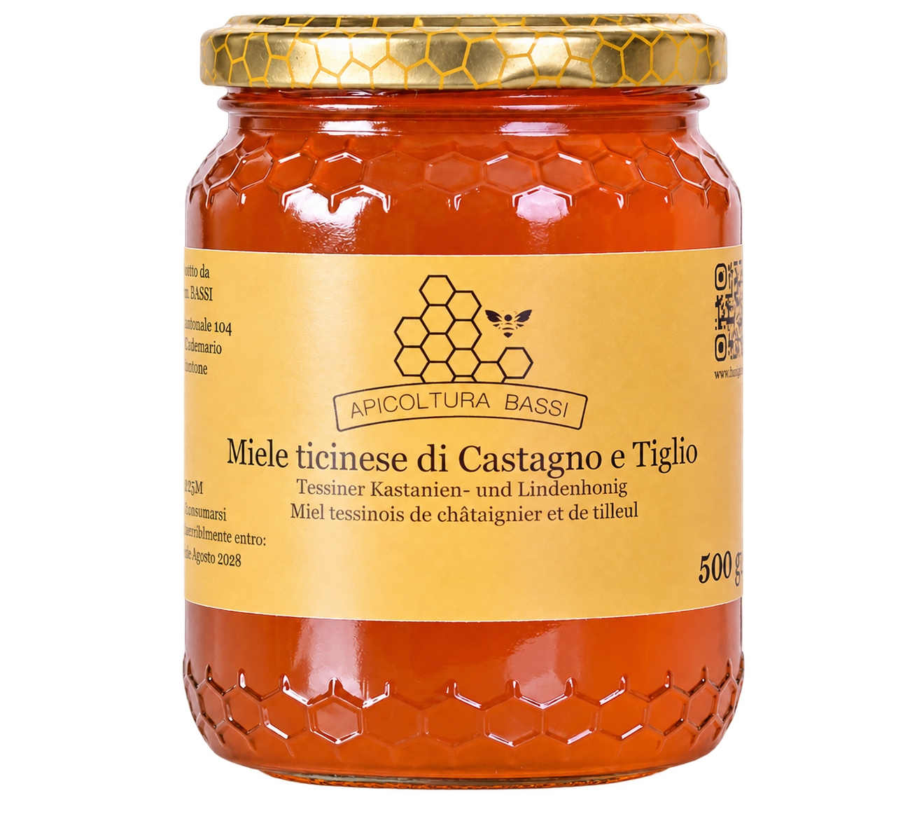 Miele Ticinese di Castagno e Tiglio 500 g.
